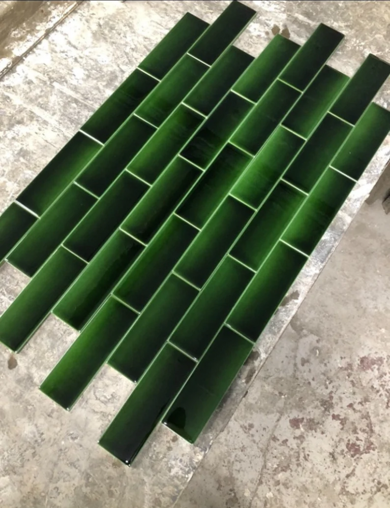 Hand glazed tiles - fireplace tile